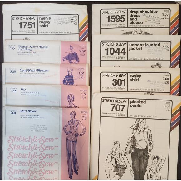 Stretch & Sew Vintage Lot of Patterns - 9 complete patterns - Picture 1 of 1